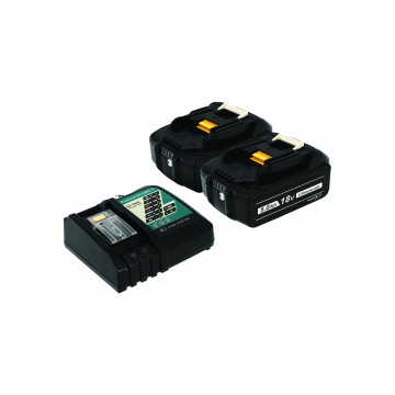 Pack 2 batteries compatible Makita 18V 5Ah + 1 chargeur simple