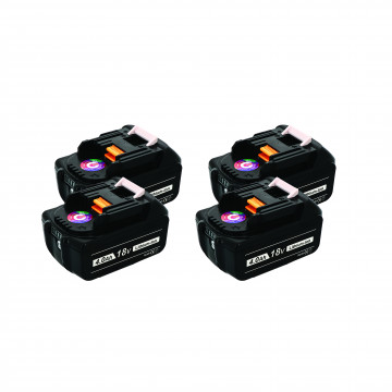 Pack 4 batteries compatible Makita 18V 4Ah