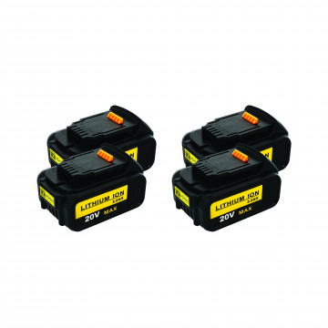 Pack 4 batteries compatible Dewalt 20V 5Ah