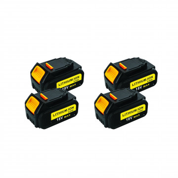 Pack 4 batteries compatible Dewalt 18V 6Ah
