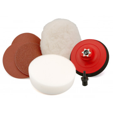 Kit de ponçage/polissage pour perceuse et ponceuse