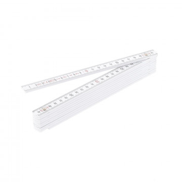 Double mètre ABS blanc - 2 m x 10 branches