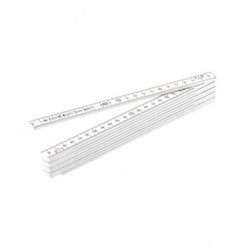 Mètre pliant en composite blanc 2 m x 10 branches