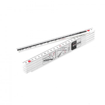 2m Pliant  blanc LONGLIFE avec réglet - fibres de verre - 10 branches