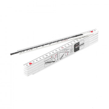 2m Pliant  blanc LONGLIFE avec réglet - fibres de verre - 10 branches