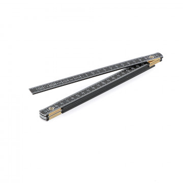 Mètre aluminium noir ineffaçable 1 m x 5 branches