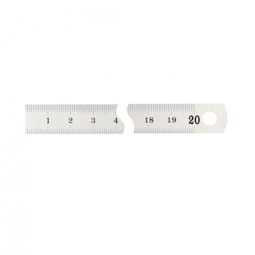Réglet 200mm - 13x0.5mm - inox brillant - mm et 1/2mm