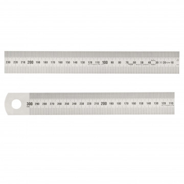 Réglet inox CEE Classe II 300 mm avec graduation de droite à gauche