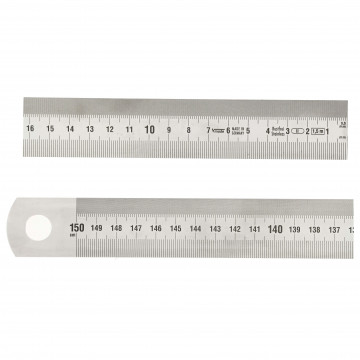 Réglet inox CEE Classe II 1500 mm avec graduation de droite à gauche