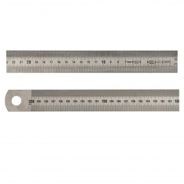 Réglet inox CEE Classe II 2000 mm avec graduation de droite à gauche