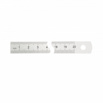 Réglet 200mm - 13x0.6mm - chromé mat - mm R et 1/2mm V