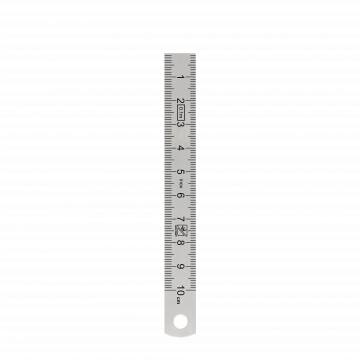 Réglet 100mm - 13x0.5mm - inox chromé mat - mm et 1/2mm