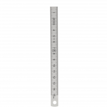 Réglet 150mm - 13x0.5mm - inox chromé mat - mm et 1/2mm