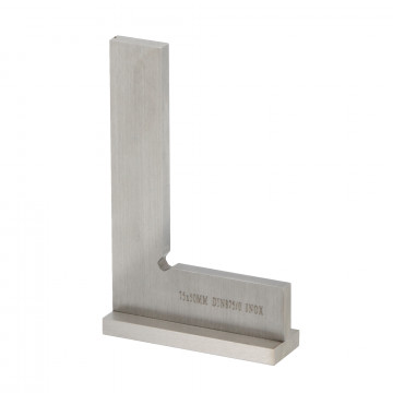 Equerre de mécanicien à chapeau vissé en inox 1/100 75 mm