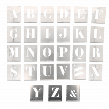 Alphabet à pocher - écriture capitale - hauteur 45 mm