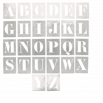 Alphabet à pocher - écriture capitale - hauteur 80 mm