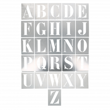 Alphabet à pocher - écriture capitale - hauteur 120 mm