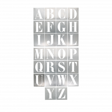 Alphabet à pocher - écriture capitale - hauteur 150 mm