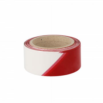 Ruban de signalisation rouge et blanc 100 m x 50 mm