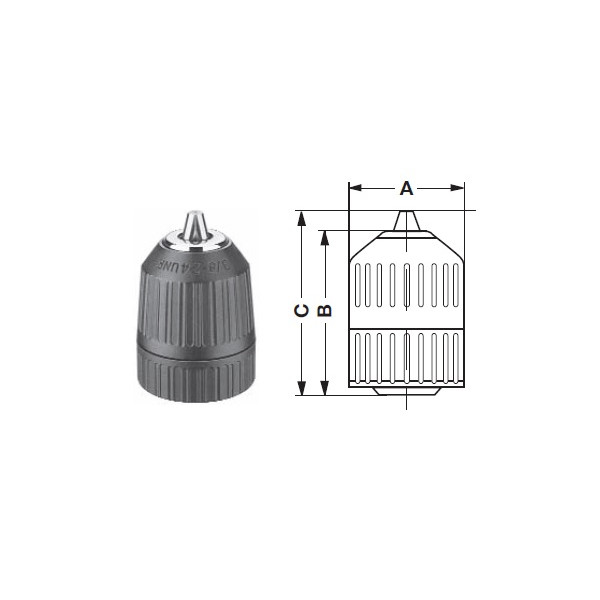 Mandrin ss clé - 1,5-10 - 1/2 x 20 Réversible Mandrin ss clé - 1,5-10 - 1/2 x 20 Réversible
