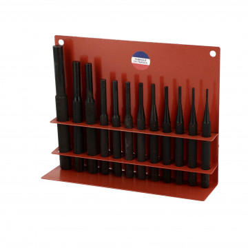 Stand de 12 chasse goupilles bronze avec pointes de 2,5 à 10 mm