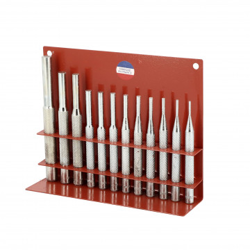 Stand de 12 chasse goupilles cadmié avec pointes de 2,5 à 10 mm