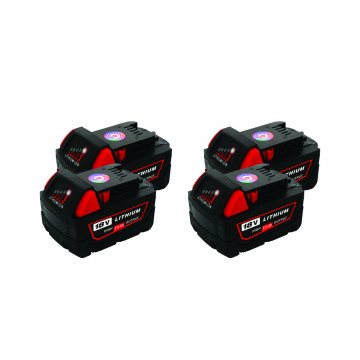 Pack 4 batteries compatible Milwaukee 18V 5Ah