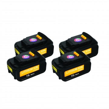 Pack 4 batteries compatible Dewalt 18V 5Ah
