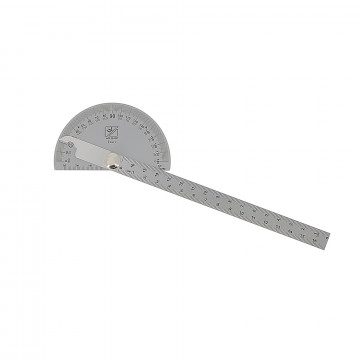 Rapporteur d'angle inox 170 mm avec règle graduée