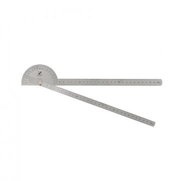 Rapporteur d'angle inox 300 mm avec règle graduée