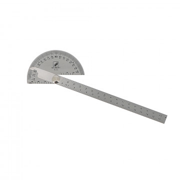 Rapporteur d'angle échancré en inox 170 mm