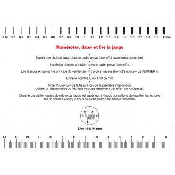 10 jauges pour fissure utilisation extérieure