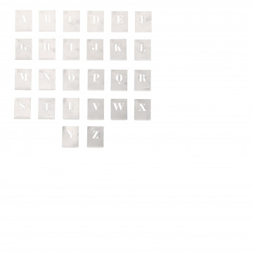 Alphabet à pocher - écriture capitale - hauteur 15 mm