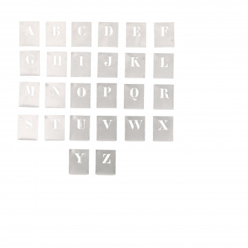 Alphabet à pocher - écriture capitale - hauteur 20 mm