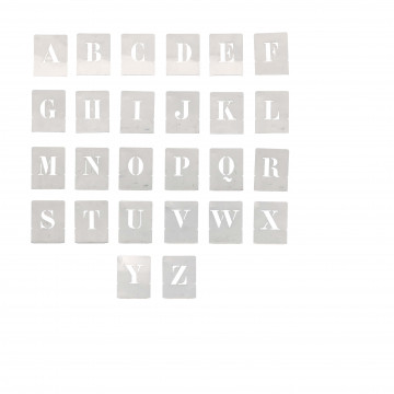 Alphabet à pocher - écriture capitale - hauteur 25 mm