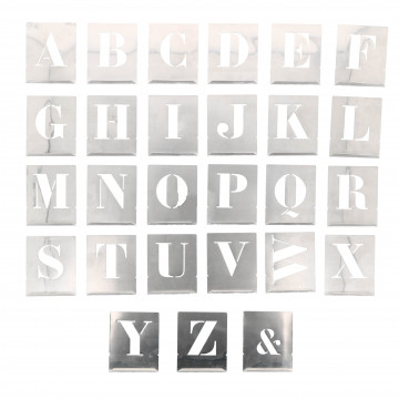 Alphabet à pocher - écriture capitale - hauteur 45 mm