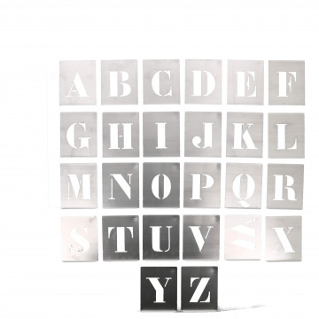 Alphabet à pocher - écriture capitale - hauteur 60 mm