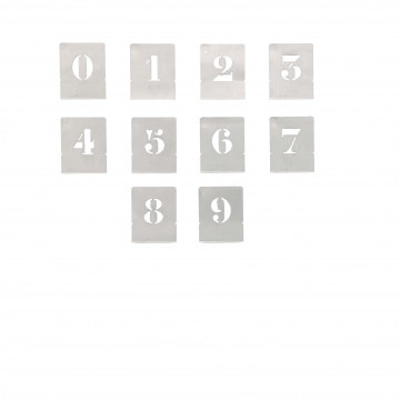 Chiffre à pocher - écriture capitale - hauteur 25 mm