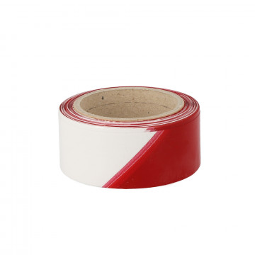 Ruban de signalisation rouge et blanc indéchirable 100 m x 50 mm