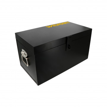 Coffre de chantier métallique avec plateau amovible