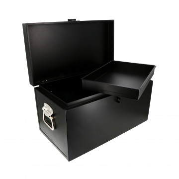 Coffre de chantier métallique avec plateau amovible