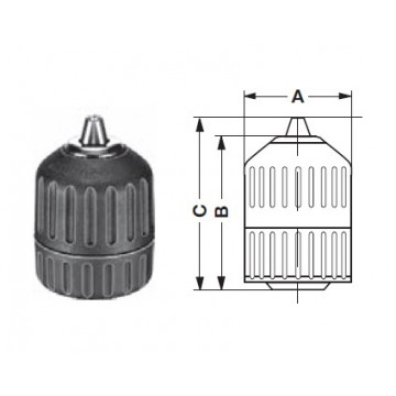 Mandrin sans clé avec système de verrouillage du serrage TSP10F38R