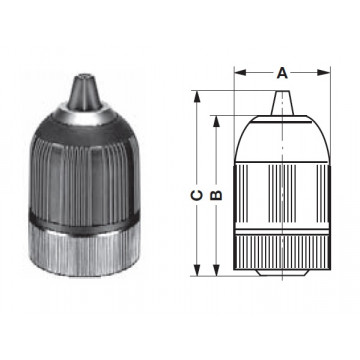 Mandrin sans clé, système de verrouillage, mors carbure TUMP13F12R
