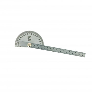 Rapporteur d'angle inox 170 mm avec règle graduée