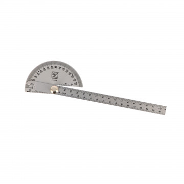 Rapporteur d'angle échancré en inox 170 mm