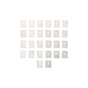 Alphabet à pocher - écriture capitale - hauteur 15 mm