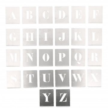Alphabet à pocher - écriture capitale - hauteur 40 mm