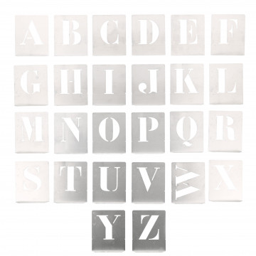 Alphabet à pocher - écriture capitale - hauteur 50 mm
