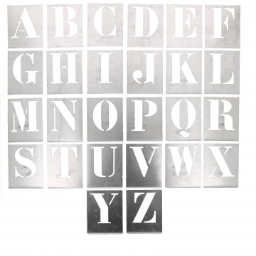 Alphabet à pocher - écriture capitale - hauteur 90 mm