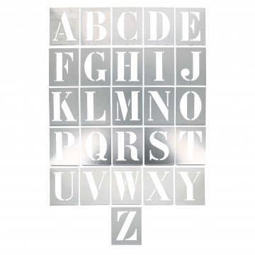 Alphabet à pocher - écriture capitale - hauteur 120 mm